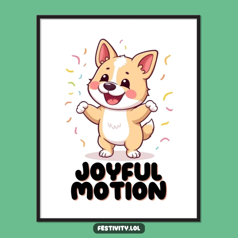 Funny Dancing Dog Digital Art: Instant Joyful Decor Download, Happy Print