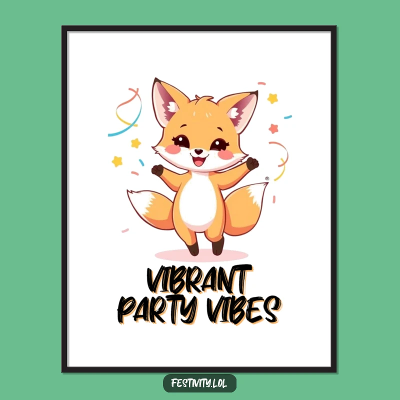 Funny Fox Cub Digital Art - Instant Dance Party Decor!