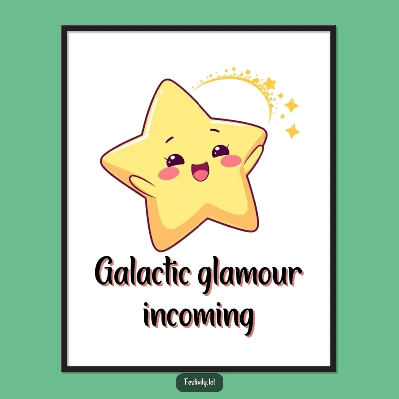Funny Star Glitter Arc Digital Art Print: Instant Hilarious Celestial Sparkle