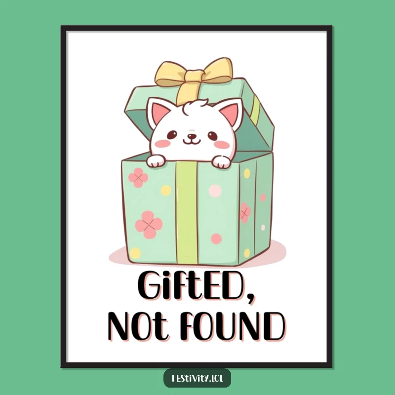 Funny Critter Gift Box Digital Print: Instant Joy, Whimsical Art, Perfect Funny Gift