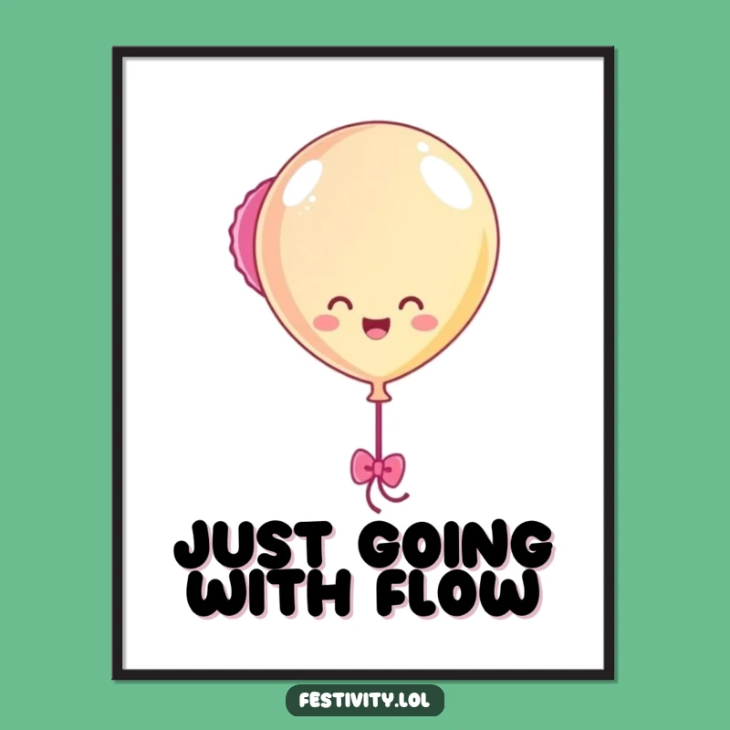 Funny Balloon Bobbing Digital Art Print: Instant Hilarious Party Cheer