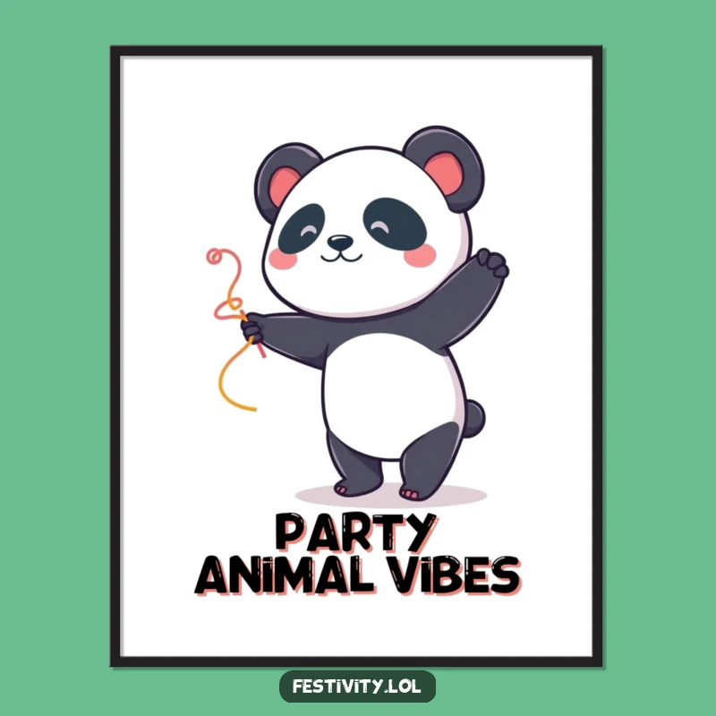 Funny Panda Dancer Digital Art: Printable Joy for Your Walls
