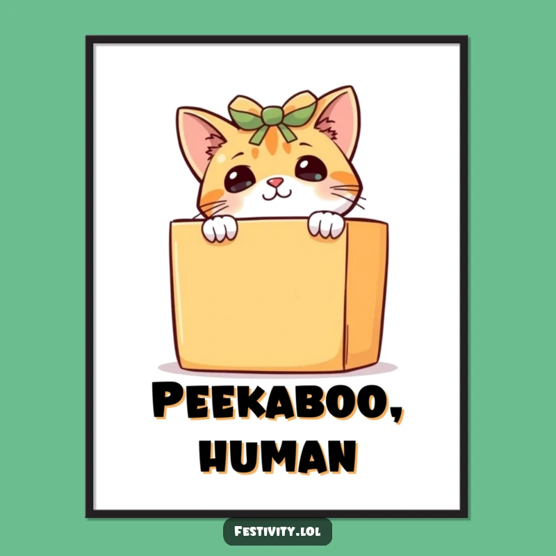 Funny Curious Cat Digital Art: Printable Pet Surprise, Instant Funny Gift Download