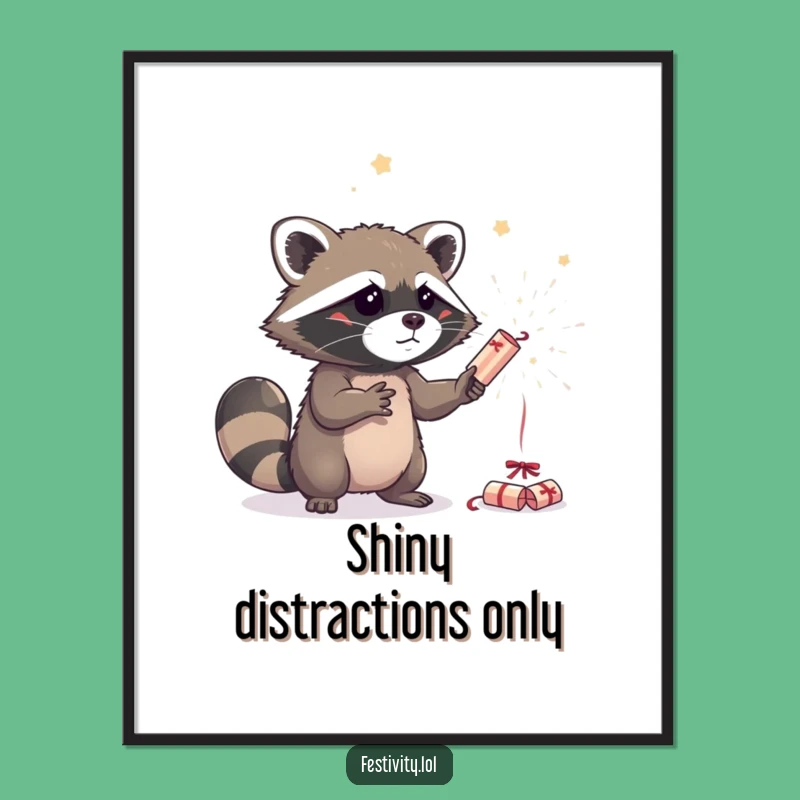 Funny Raccoon Juggling Digital Art: Instant Whimsical Decor