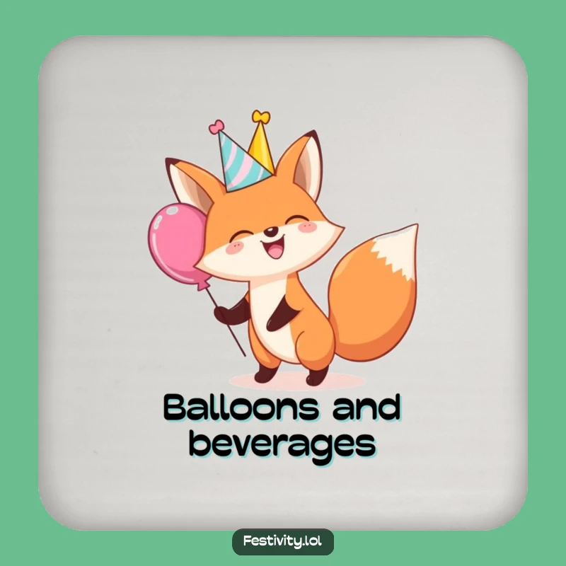 Funny Fox Balloon Coaster Set: Protect Surfaces with Playfulness