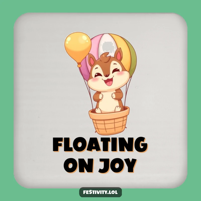 Funny Chipmunk Hot Air Balloon Coaster: Protect Surfaces with Hilarious, Joyful Art