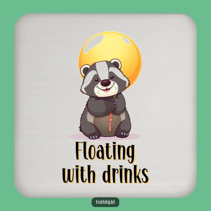Funny Badger Balloon Coasters: Protect Surfaces with Hugs