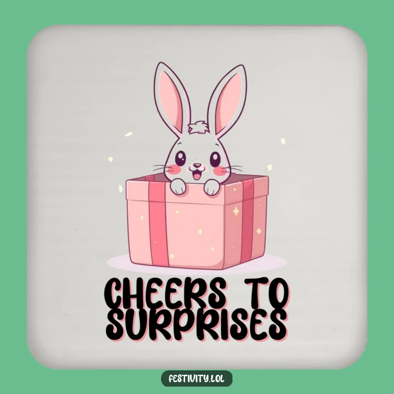 Funny Bunny Surprise Coasters - Adorable Peek-a-Boo Set for Hilarious Tables Gift