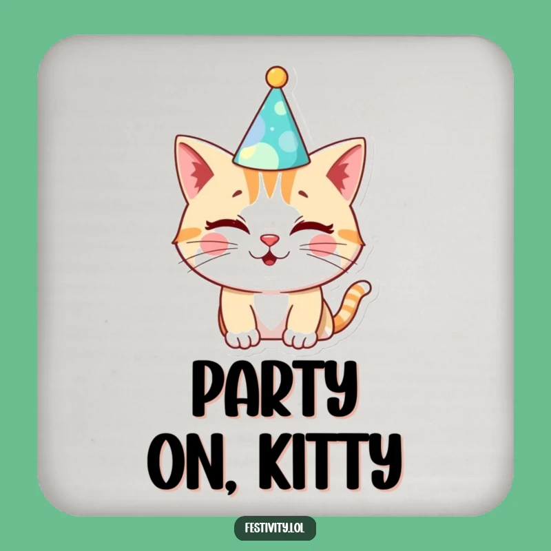 Funny Cat Birthday Coasters: Protect Surfaces with Feline Charm
