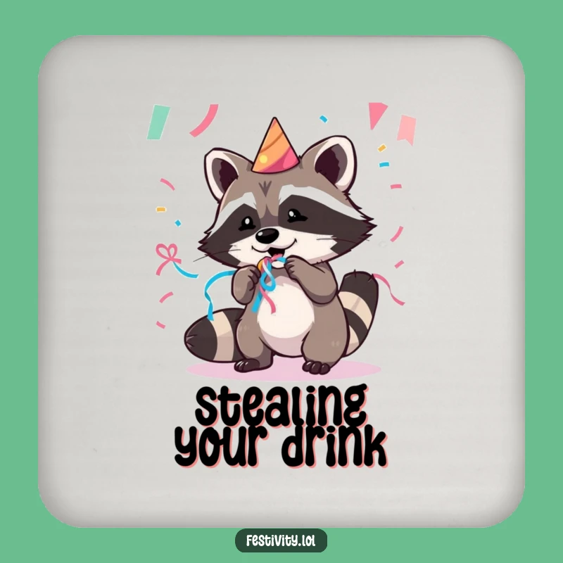 Funny Raccoon Coaster: Hilarious Party Protection for Your Drinks