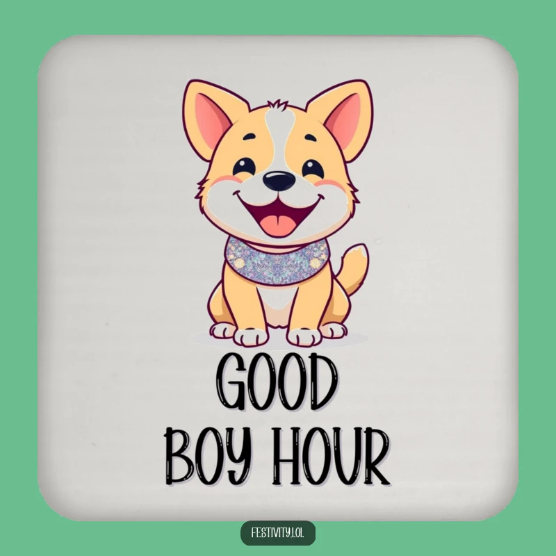 Funny Dog Joy Coaster - Protect Surfaces with Happy Paws