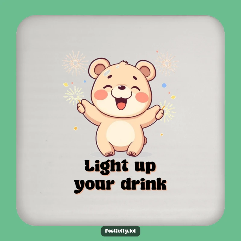Funny Joyful Bear Cub Coasters - Protect Tables with Adorable Charm