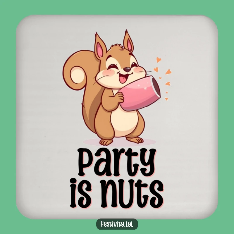 Funny Party Squirrel Coaster: Pop the Fun, Humorous Barware