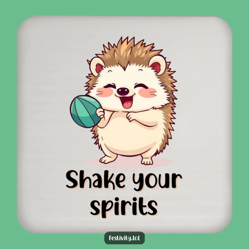 Funny Hedgehog Drink Coaster: Protect Surfaces at Parties!