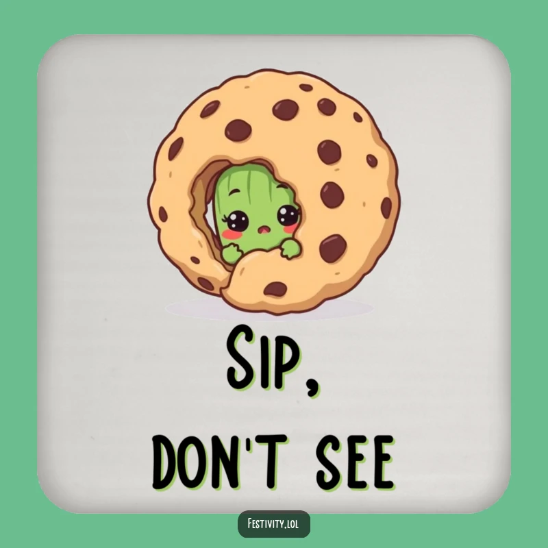 Funny Pickle Coaster: Cartoon Cookie Character Drink Protection For A Gift