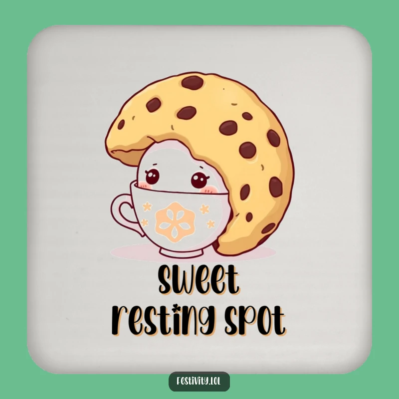Funny Shy Teacup Coaster: Protect Surfaces with a Comical Sweet Moment, Ideal Funny Gift