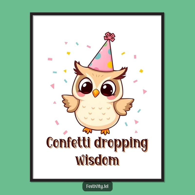 Funny Owl Party Poster: Decorate Your Space with This Hilarious and Festive Owl Art
