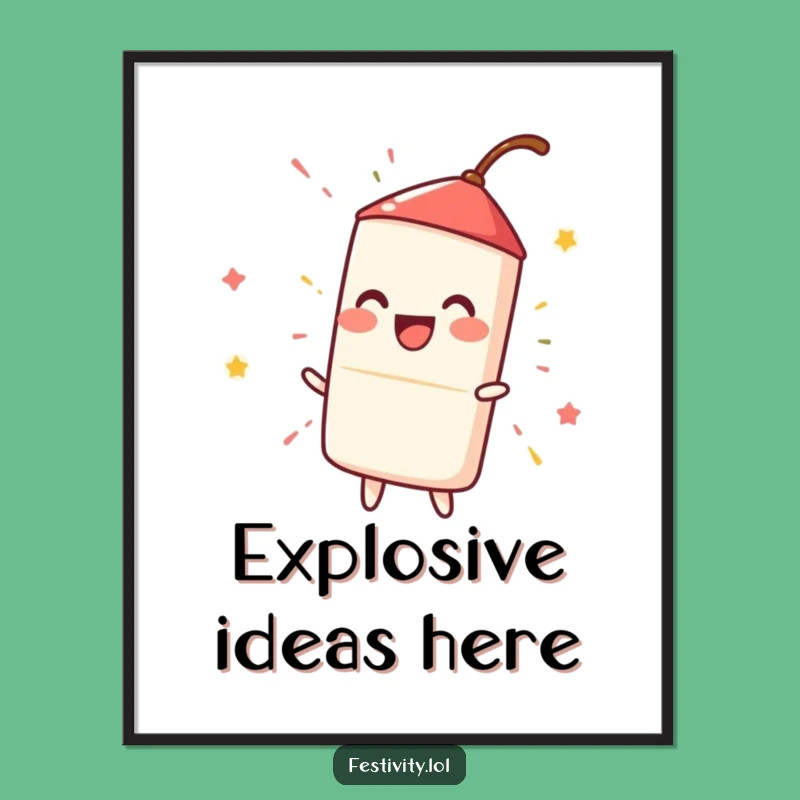 Funny Firecracker Poster: Hilarious Spark Art for a Dynamic Space