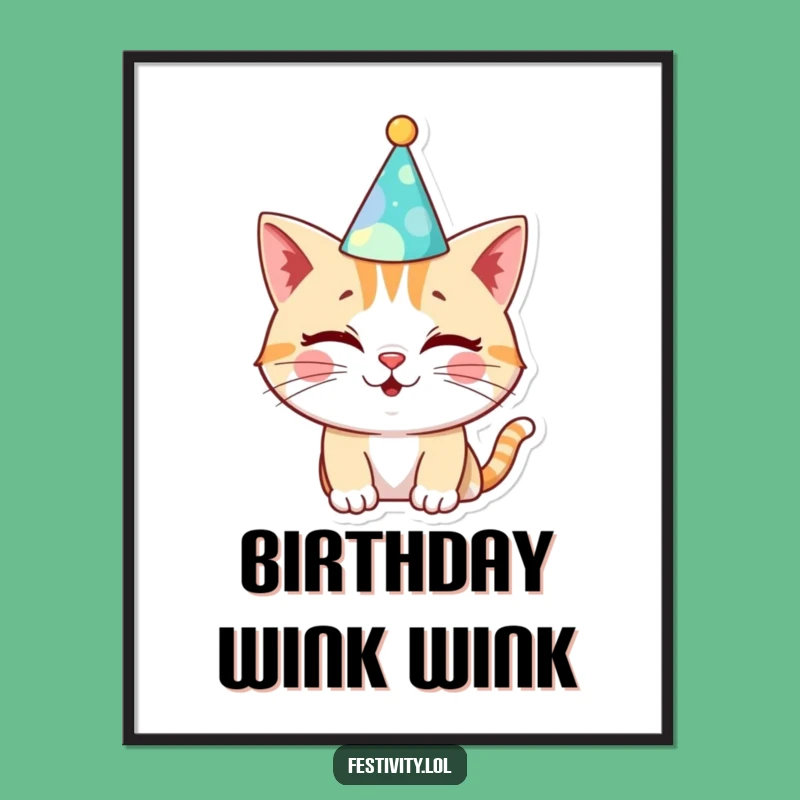Funny Cat Birthday Poster: Whimsical Wall Art for Celebration