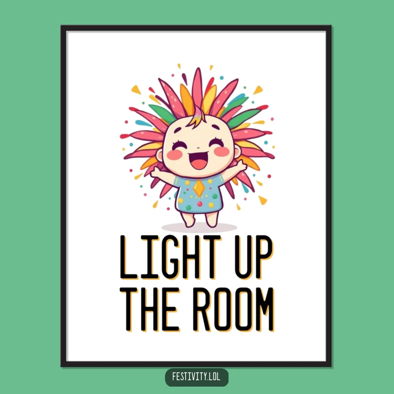 Funny Firework Poster: Jubilant Burst of Joyful Wall Art