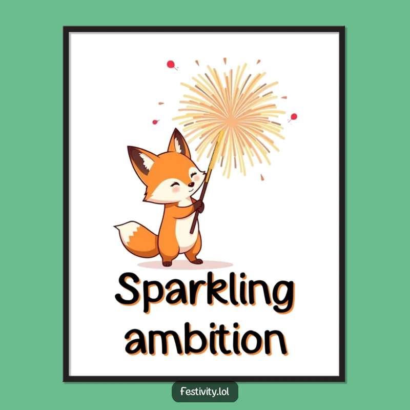 Funny Fox Firework Poster: Decorate with Daring & Hilarious Explosive Art