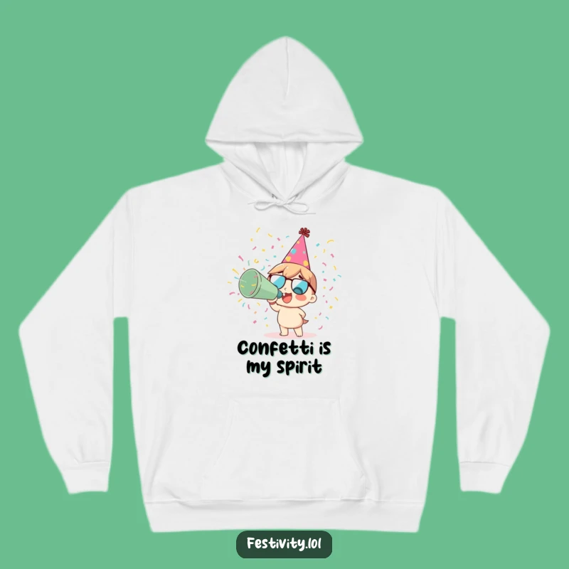 Funny Party Hoodie - Confetti Cannon Blast - Cozy Celebration Wear