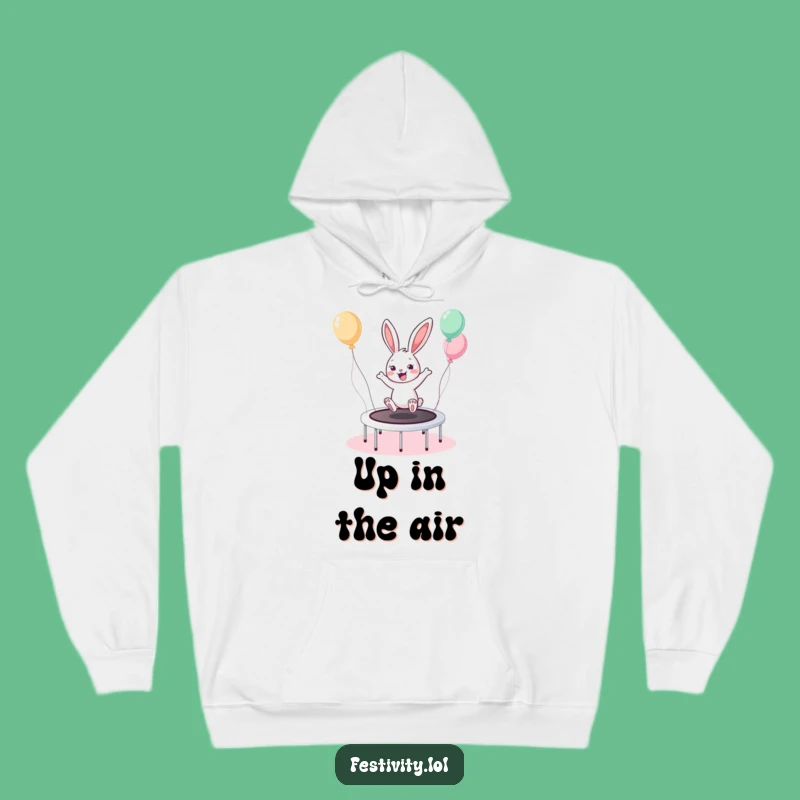 Cozy Funny Bunny Trampoline Hoodie: Jump for Joy, Ultimate Funny Gift