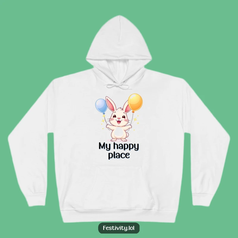 Cozy Funny Rabbit Juggling Balloons Hoodie: Warmth Meets Whimsical Fun!