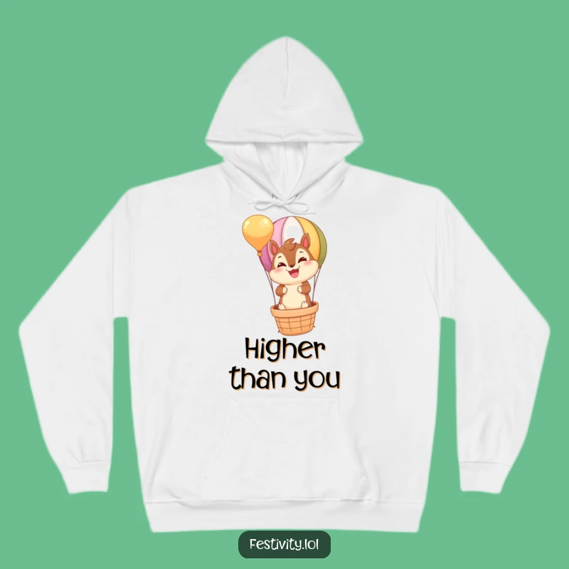 Funny Chipmunk Hot Air Balloon Hoodie: Cozy Up with This Hilarious & Joyful Wearable Art