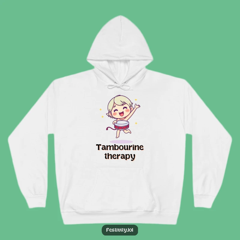 Funny Dancing Hoodie - Merry Tambourine Style - Cozy Music Wear