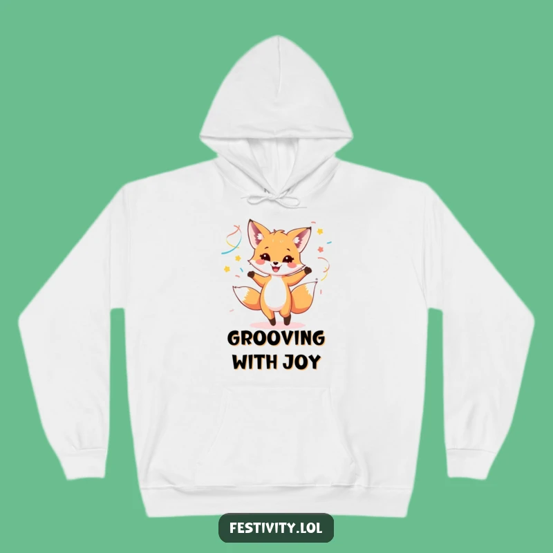 Funny Fox Cub Streamer Hoodie - Cozy Up with Dancing Fun!