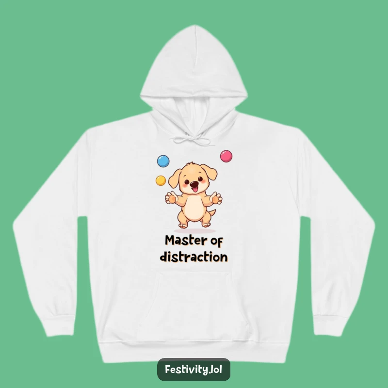 Funny Puppy Juggling Hoodie: Cozy Comfort for Playful Pups - Great Gift!