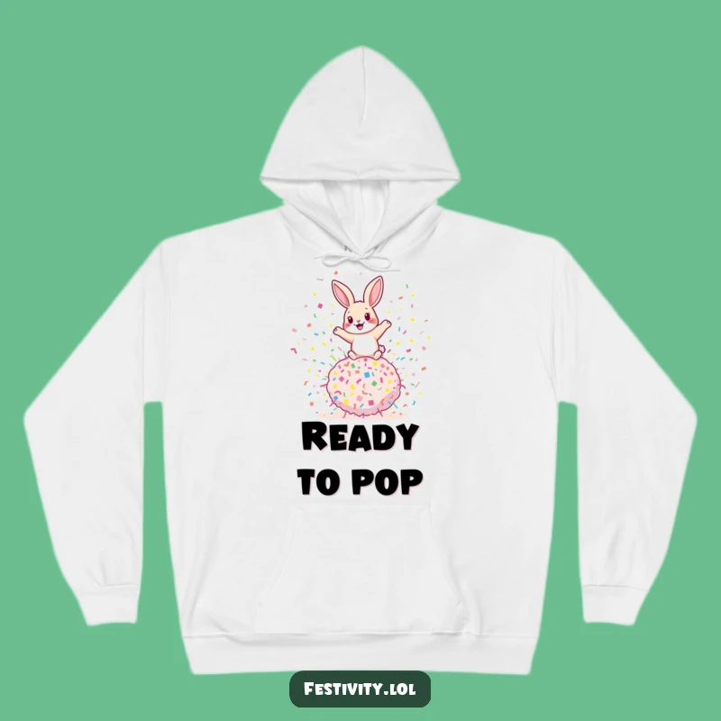 Funny Rabbit Confetti Hoodie: Cozy Bounce, Warm & Humorous Gift