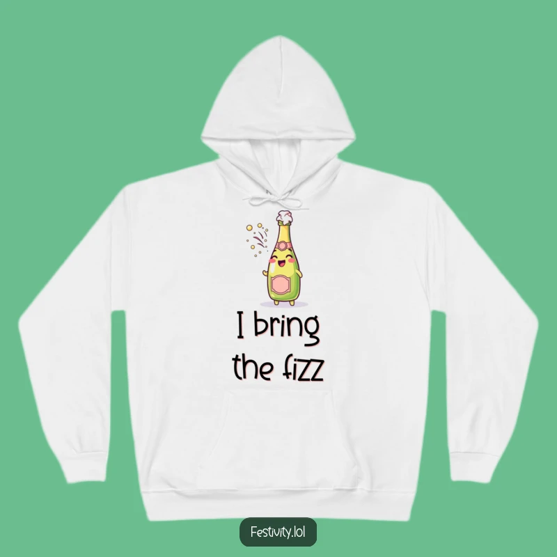 Funny Champagne Pop Hoodie: Cheerful Bubbly Comfort, Ideal Funny Gift