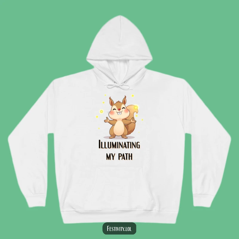 Funny Squirrel Firefly Hoodie: Cozy Glow, Warm & Humorous Gift