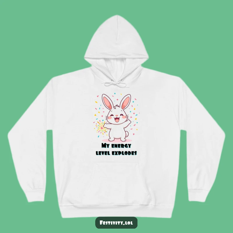 Cozy Funny Bunny Confetti Hoodie: Warm and Hilarious Gift