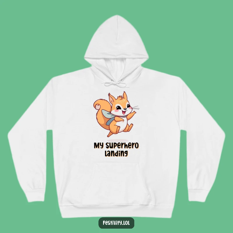 Funny Squirrel Hero Hoodie - Cozy Up with Leaping Adventures!