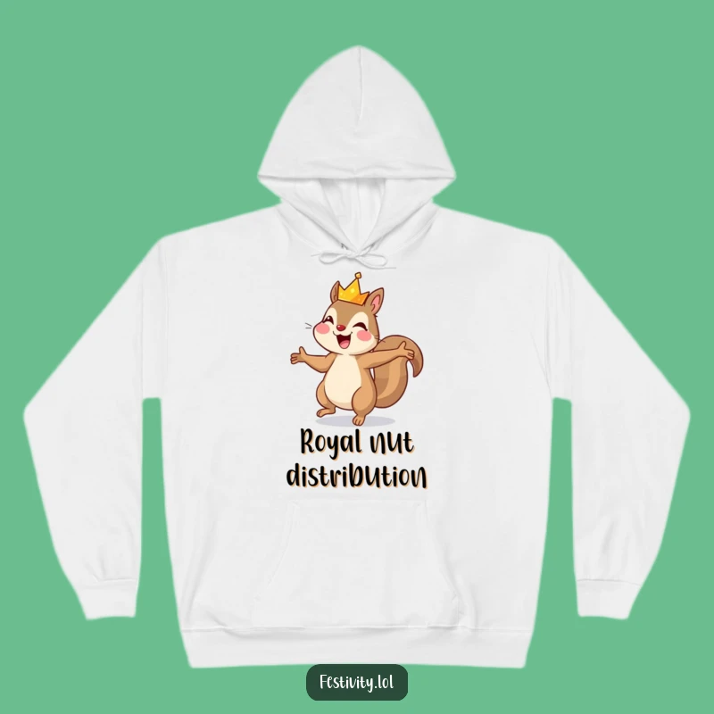 Funny Dancing Squirrel Crown Hoodie - Cozy and Hilarious Royal Warmth Gift