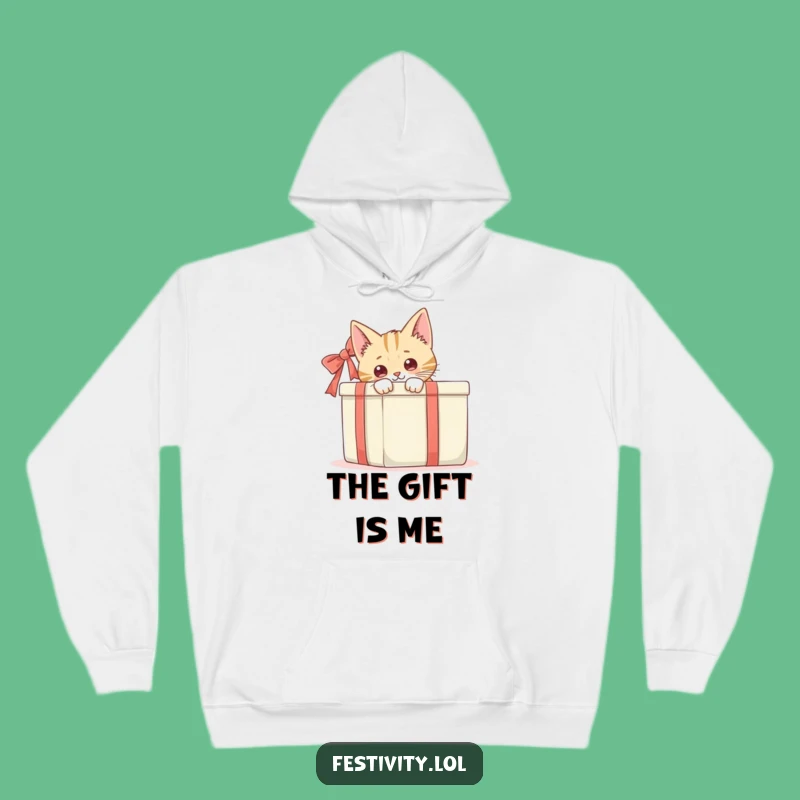 Funny Cat Gift Box Hoodie: Cozy Up with Hilarious Feline Mystery!
