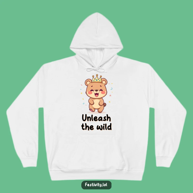 Funny Giggling Bear Cub Hoodie: Cozy Up with a Hilarious Party Animal!