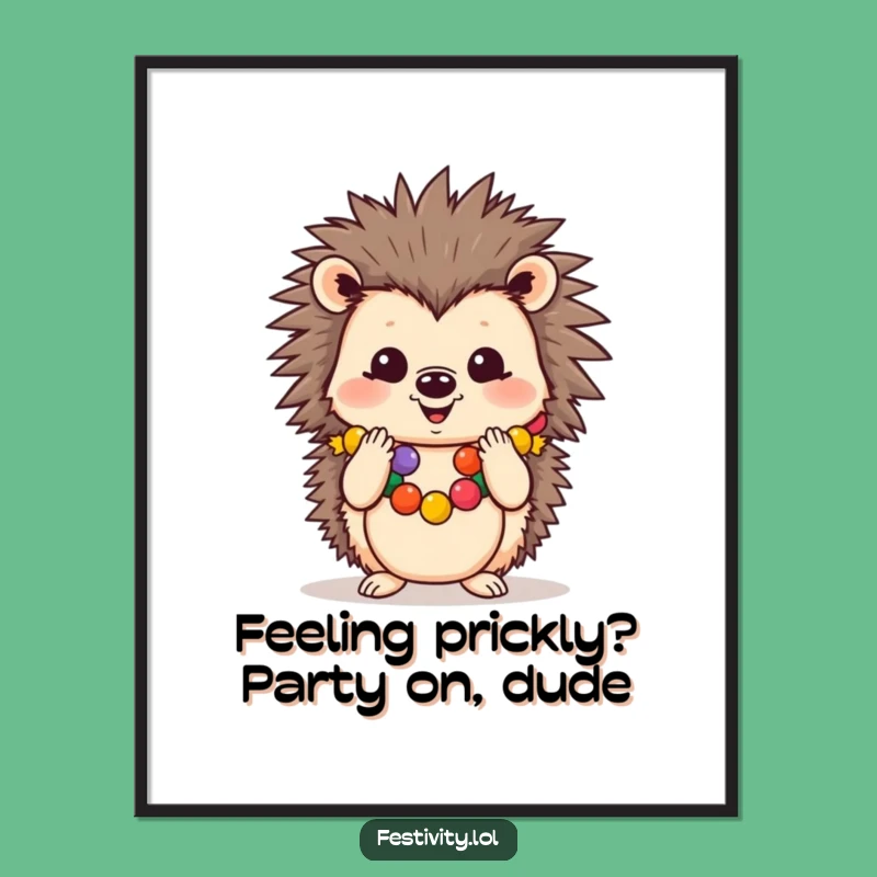 Hedgehog Wall Art: Free Printable Decor, Festive & Funny Downloadable Design!