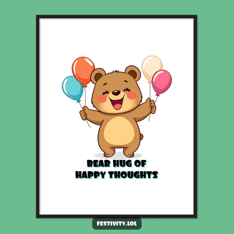 Free Printable Bear Wall Art: Juggling Joy, Funny Downloadable Decor!