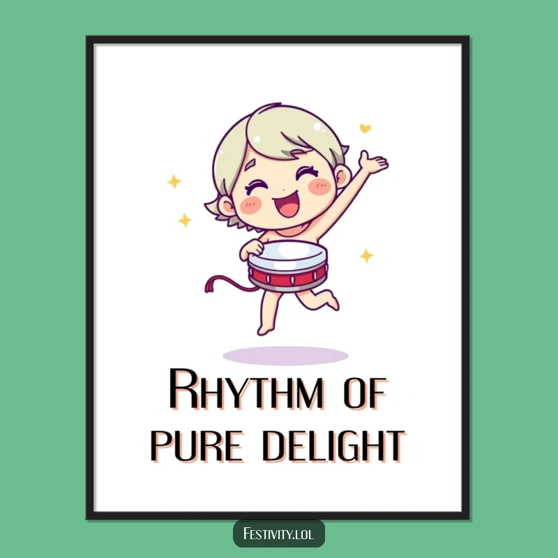 Free Printable Dancing Tambourine Wall Art: Funny Downloadable Decor & Gift