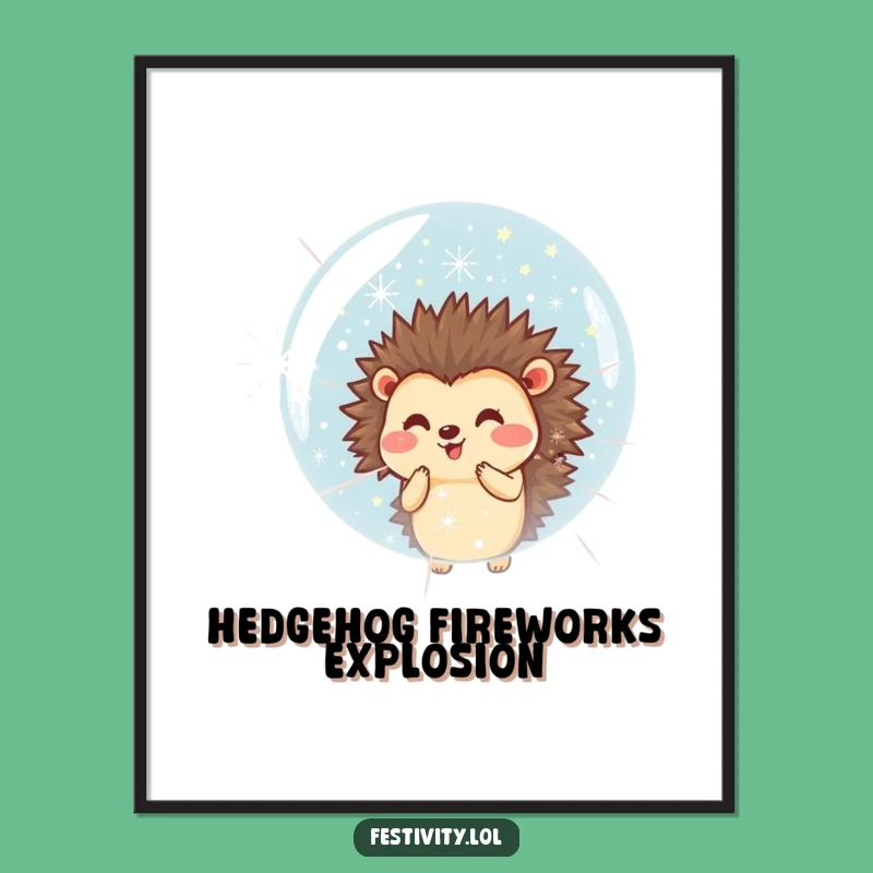 Free Printable Hedgehog Bubble Wall Art: Fireworks Downloadable Art!
