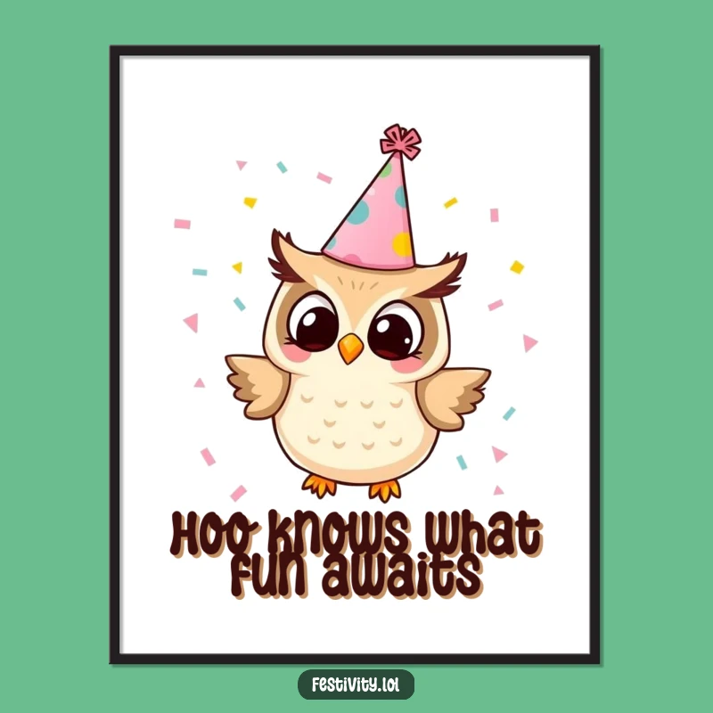 Free Printable Owl Wall Art: Party Animal Hoot, Funny Downloadable Decor!