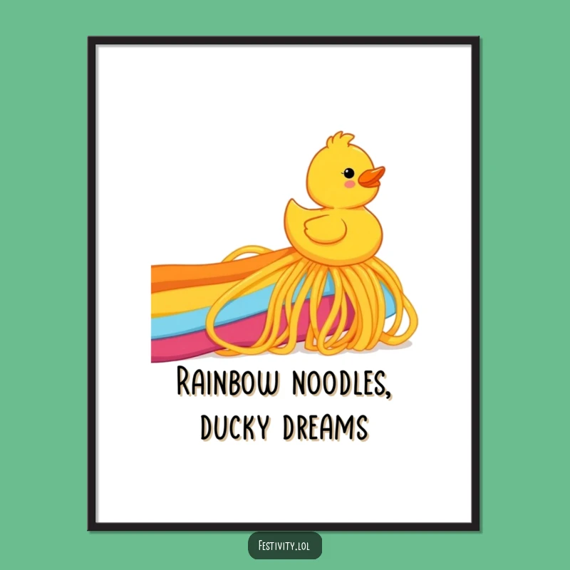 Free Printable Wall Art: Ducky's Spaghetti Rainbow - Hilarious Downloadable Art