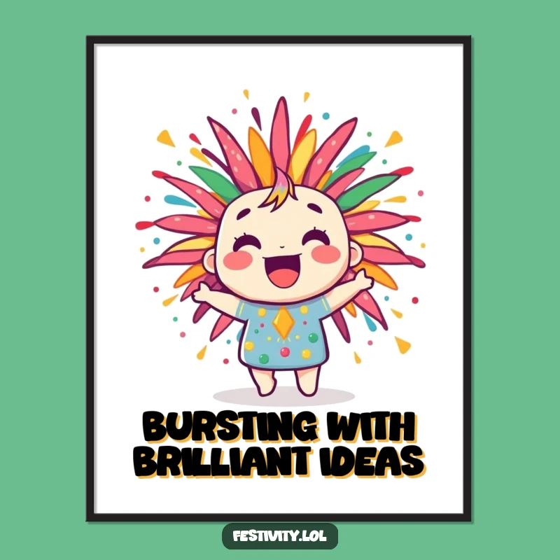 Free Printable Wall Art: Joyful Firework Burst Downloadable Decor Gift