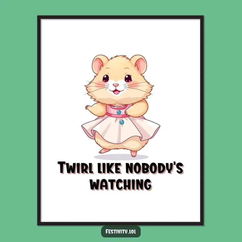 Funny Free Printable Wall Art: Hamster Party - Quirky Downloadable Decor