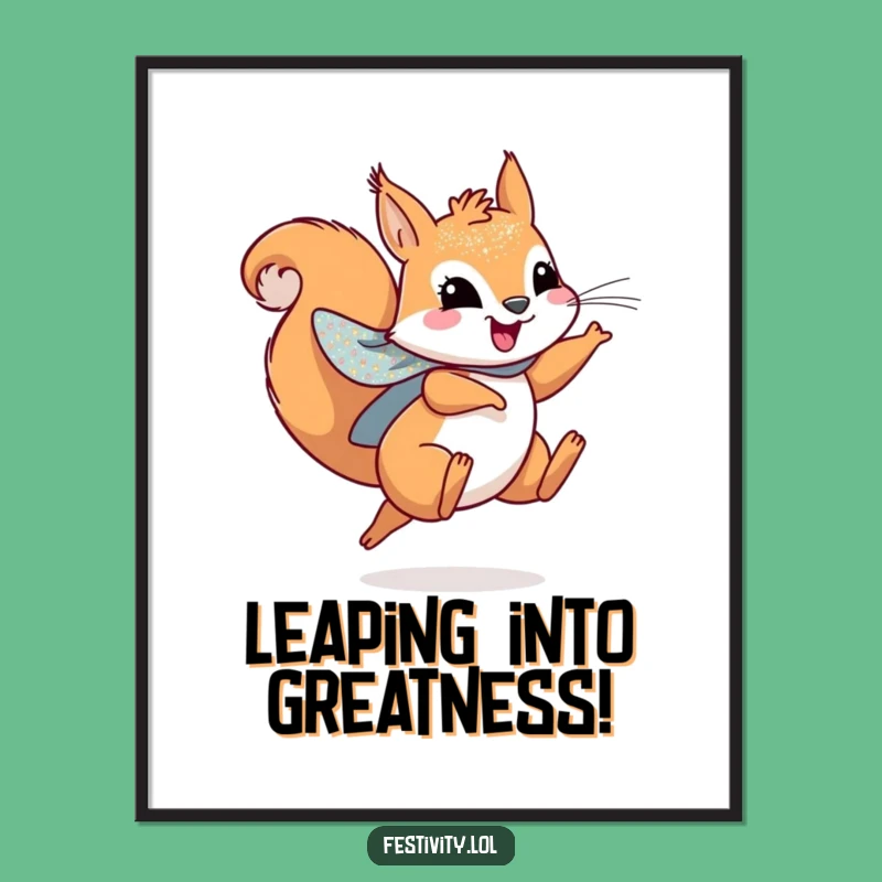 Free Printable Wall Art: Leaping Squirrel Superhero Decor - Downloadable Fun