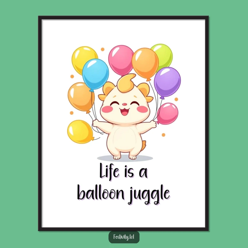 Free Printable Balloon Juggling Wall Art: Funny Downloadable Decor & Gift